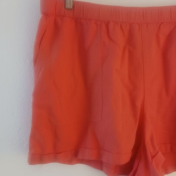 BP. Cuff Hem Linen Blend coral glow  Shorts size 2X - Picture 2 of 4